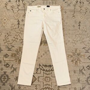 AG Adriano Goldschmied White Denim Prima Mid-Rise Cigarette